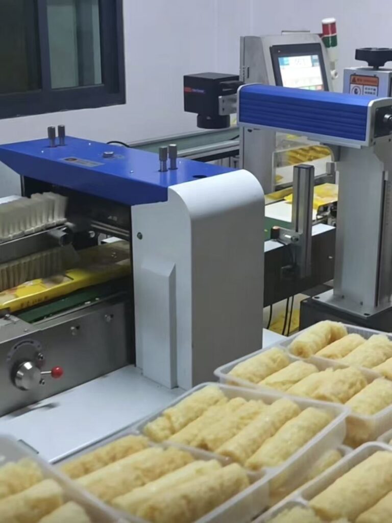 Automated packaging of fried tofu skin rolls