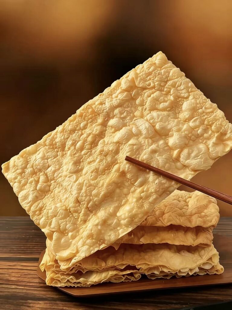 Fried tofu skin product display